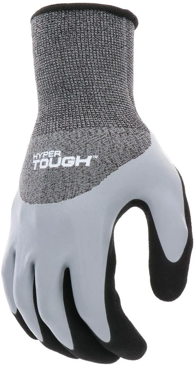 Alt view image 4 of 7 - Hyper Tough Double Dipped Latex Work Gloves, Large, 1 Pair