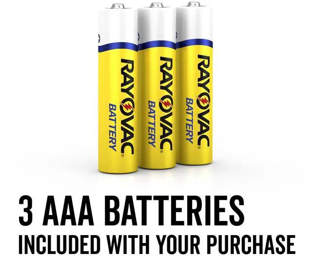 Alt view image 4 of 5 - Rayovac Mini LED Flashlight with Glow in the Dark Rubber Grip, 3 AAA Batteries Included