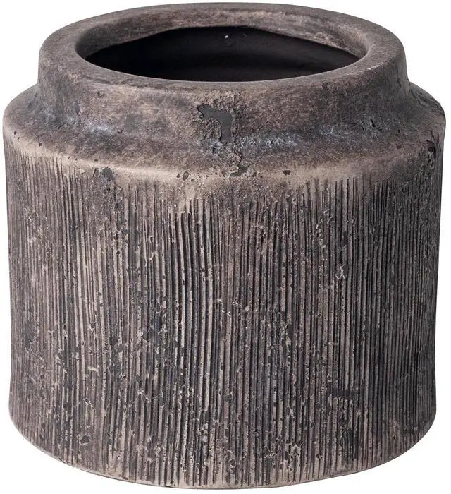 Main image of Better Homes & Gardens Alexander Round Ceramic Plant Planter, Black, 6 in x 5.4 in