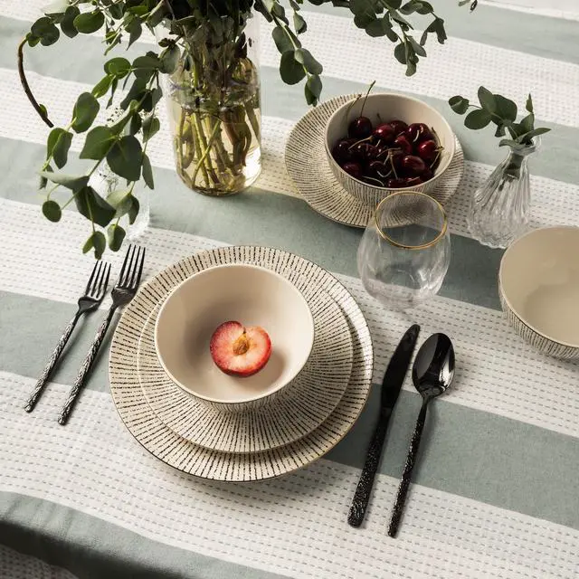 Alt view image 3 of 7 - Thyme & Table Riley Ceramic Dinner Plate