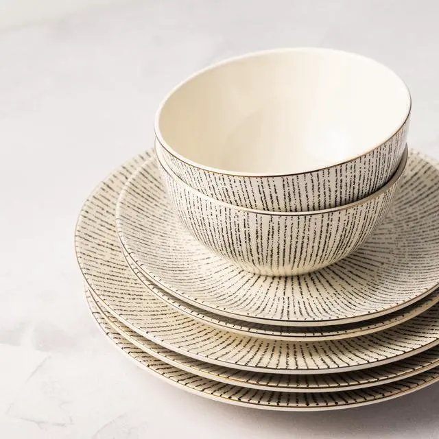 Alt view image 4 of 7 - Thyme & Table Riley Ceramic Dinner Plate
