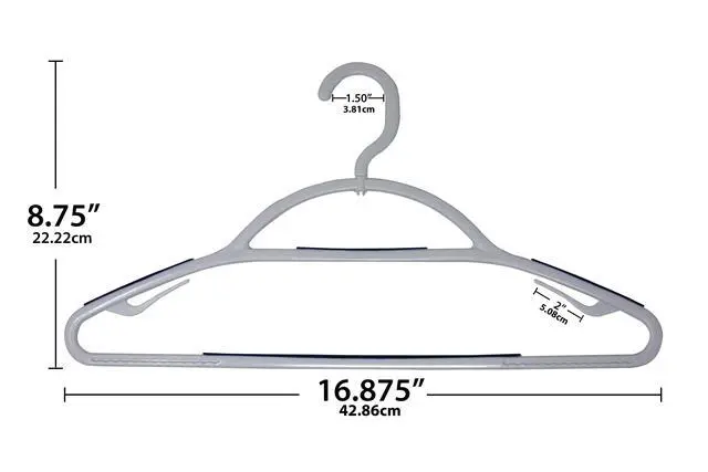 Alt view image 2 of 6 - Mainstays Non-Slip Plastic Swivel Neck Clothing Hangers, 5 Count, White & Blue, Adult