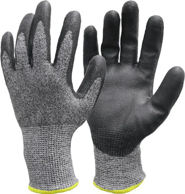 Main image of Hyper Tough ANSI A4 HPPE PU-Coated Work Gloves, Full Finger, Men's Medium