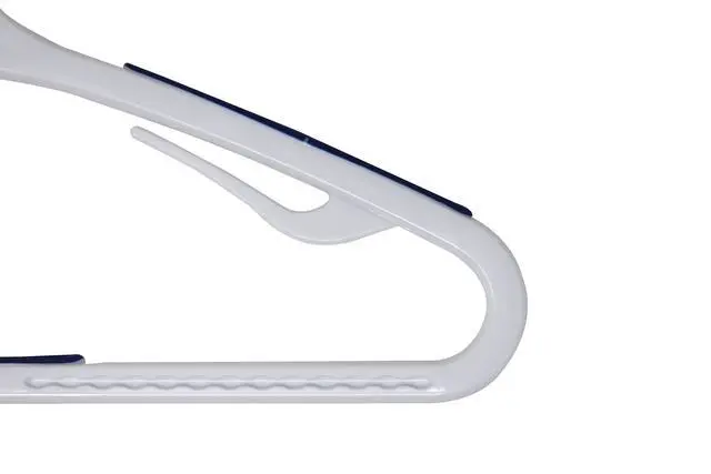 Alt view image 6 of 6 - Mainstays Non-Slip Plastic Swivel Neck Clothing Hangers, 5 Count, White & Blue, Adult