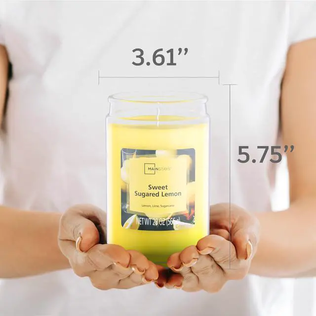 Alt view image 6 of 6 - Mainstays Sweet Sugared Lemon Scented Single-Wick Glass Jar Candle, 20 oz