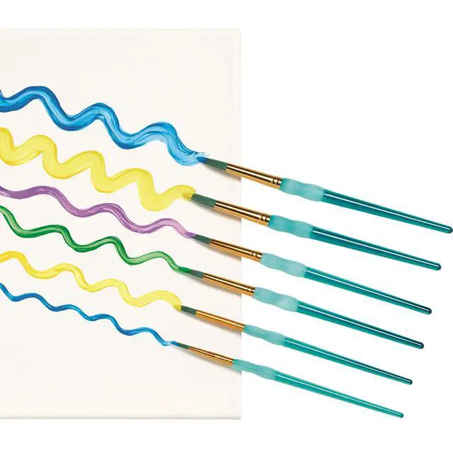 Alt view image 2 of 6 - Hello Hobby Round Synthetic Bristle Art Brushes (6 Pack), Age Group 3+