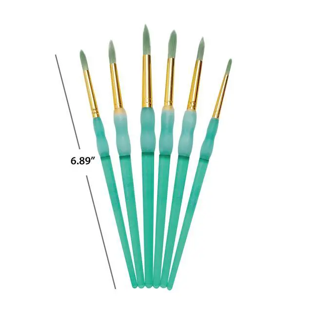 Alt view image 3 of 6 - Hello Hobby Round Synthetic Bristle Art Brushes (6 Pack), Age Group 3+