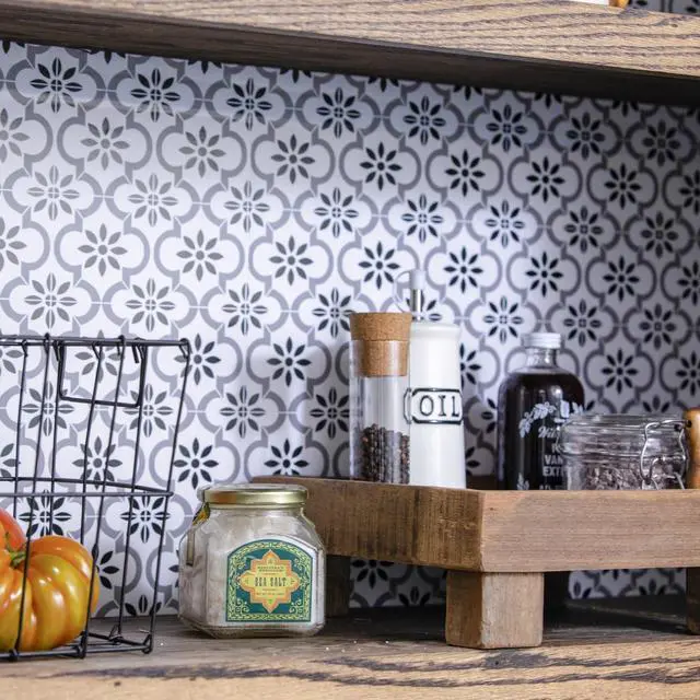 Alt view image 6 of 7 - EasyLiner Removable Adhesive Shelf Liner, Black And White Tile 20" x 15' Roll