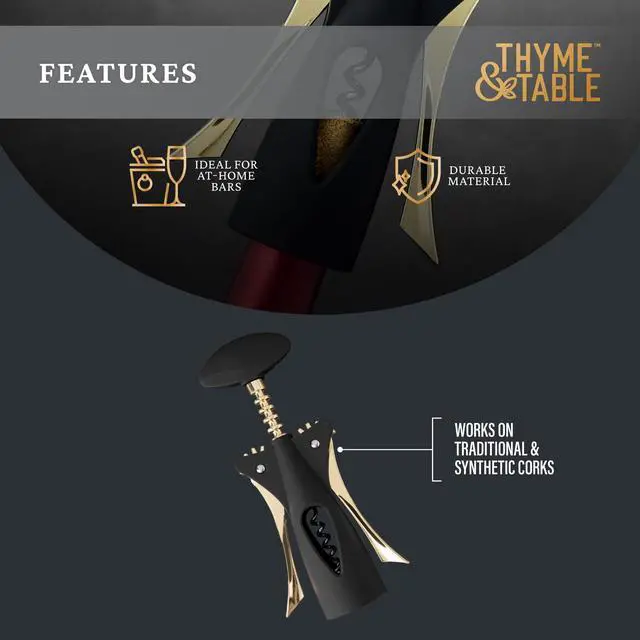 Alt view image 5 of 6 - Thyme & Table Wing Corkscrew for All Corks