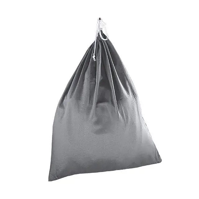 Alt view image 7 of 13 - Durable Drawstring Polyester Cotton Laundry Bag in Gray for Clothing Storage