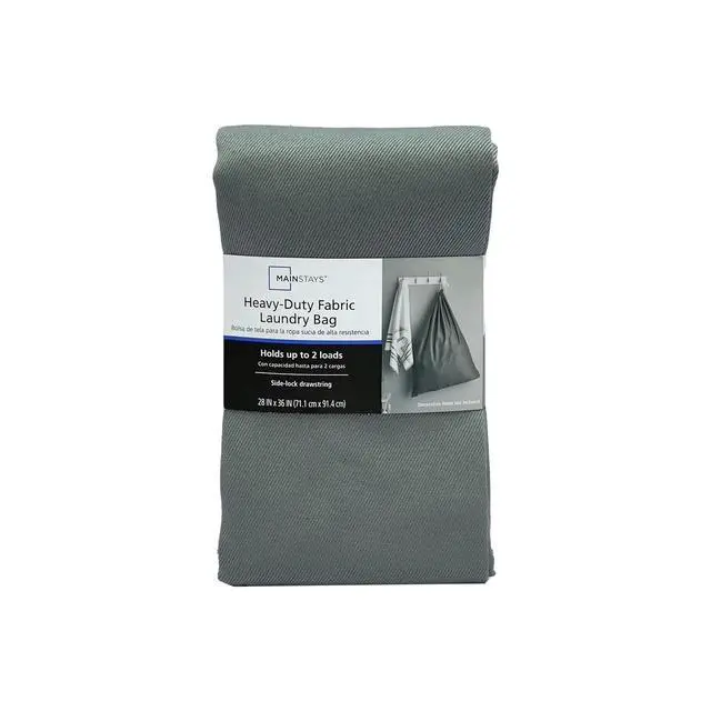 Alt view image 12 of 13 - Durable Drawstring Polyester Cotton Laundry Bag in Gray for Clothing Storage