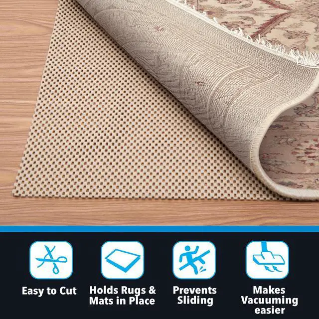 Alt view image 4 of 7 - Mainstays Non-Skid Non-Slip Deluxe Felt Rug Pad, Sand, 2' x 3'