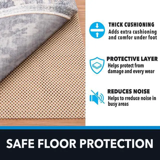 Alt view image 5 of 7 - Mainstays Non-Skid Non-Slip Deluxe Felt Rug Pad, Sand, 2' x 3'
