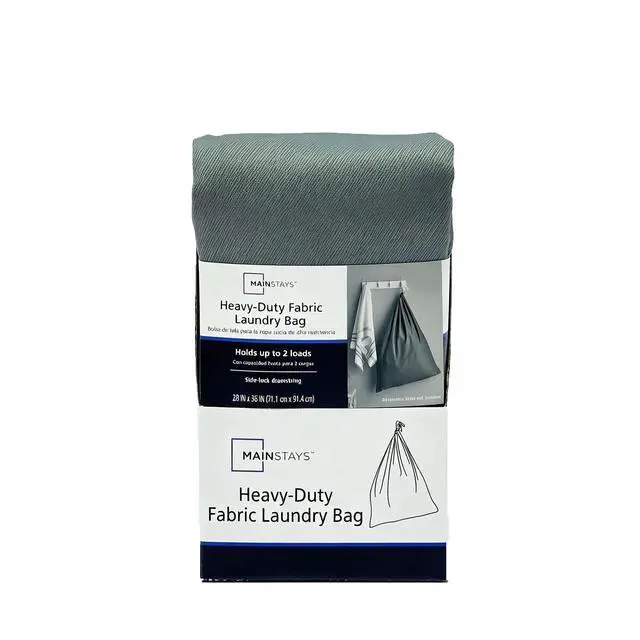 Alt view image 13 of 13 - Durable Drawstring Polyester Cotton Laundry Bag in Gray for Clothing Storage