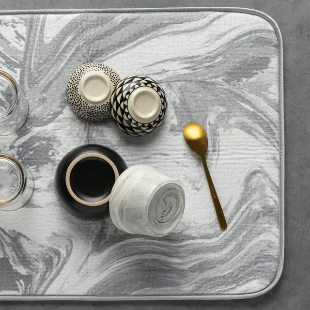 Alt view image 3 of 4 - Thyme & Table Marble Print Dish Drying Mat, 17.5 x 24 Inches
