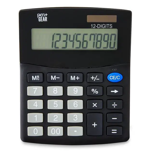 Alt view image 2 of 6 - Pen+Gear 12-Digit Mini Desktop Calculator, Black