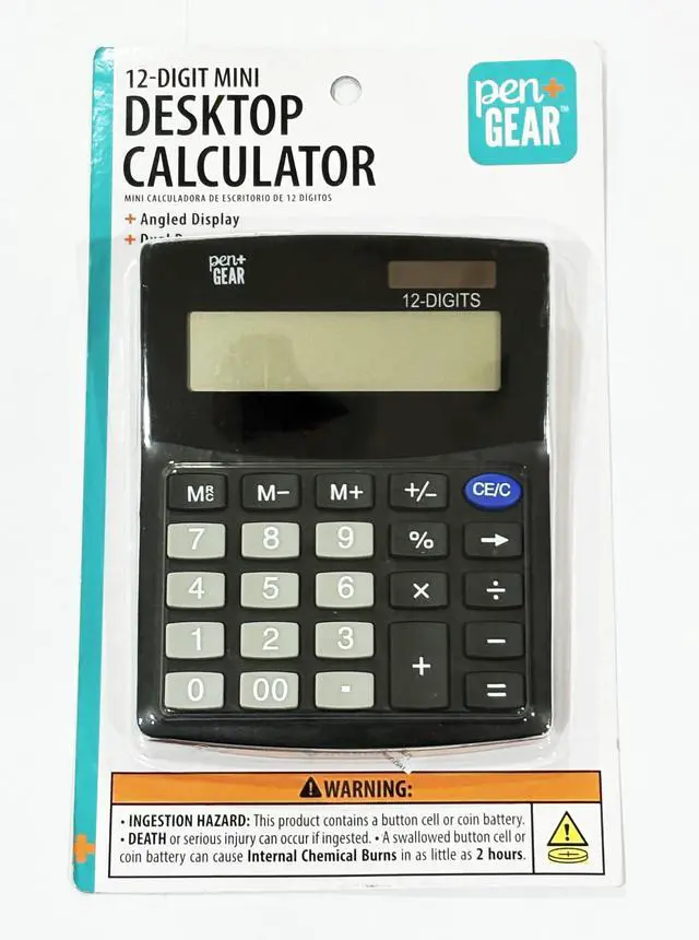 Alt view image 4 of 6 - Pen+Gear 12-Digit Mini Desktop Calculator, Black