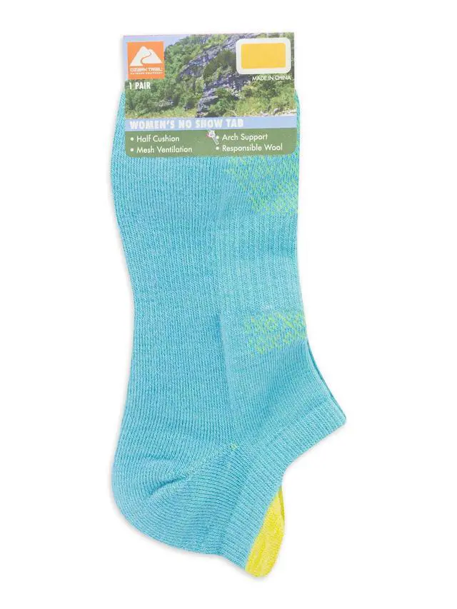 Alt view image 2 of 5 - Ozark Trail Women's Merino Wool Blend No Show Tab Hiking Socks, 1 Pack