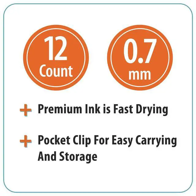 Alt view image 3 of 6 - Pen+Gear Retractable Gel Ink Pens, Assorted Colors, 0.7mm, 12 Count