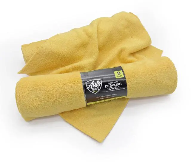 Alt view image 2 of 7 - Auto Drive Super Soft Coral Fleece Microfiber Towel Set for Cleaning and Detailing, 8 Pack