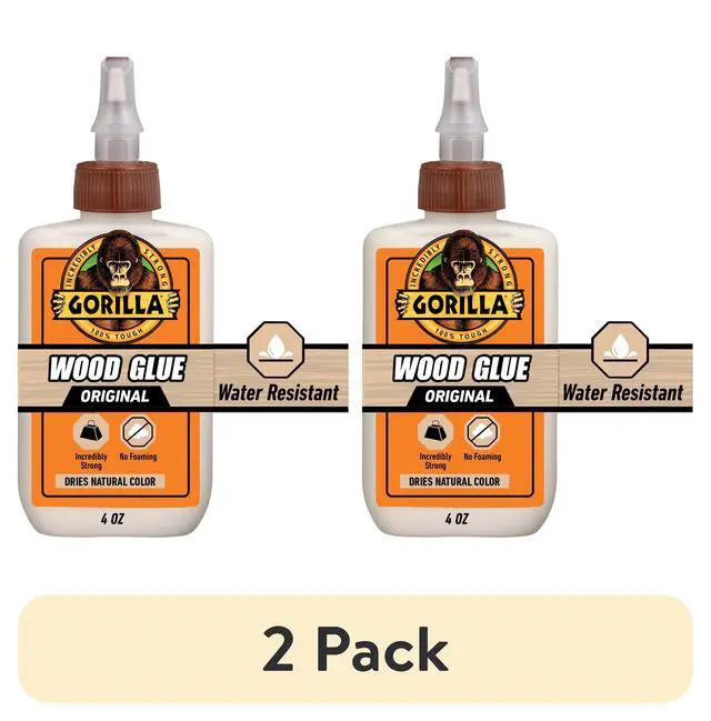 Main image of (2 pack) Gorilla Wood Glue Natural Wood Color, 4 ounce Bottle