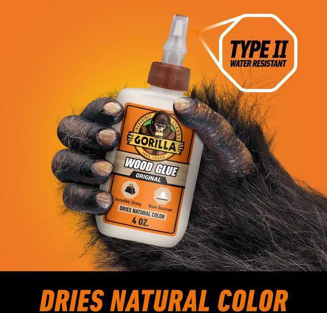 Alt view image 3 of 7 - (2 pack) Gorilla Wood Glue Natural Wood Color, 4 ounce Bottle