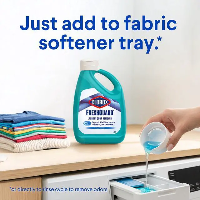 Alt view image 4 of 7 - Clorox Fresh Guard Laundry Odor Remover, 0% Bleach, Color Safe, Clean Linen Scent, 42 fl oz