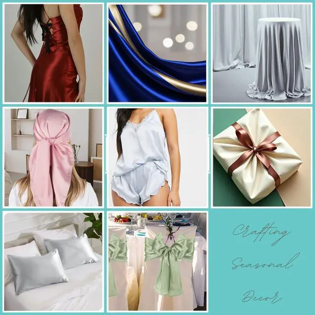 Alt view image 4 of 7 - Shason Textile Special Occasion Costume Satin 2 Yards Precut Fabric, Turquoise