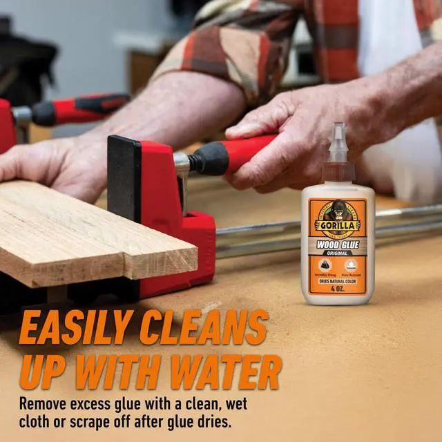 Alt view image 5 of 7 - (2 pack) Gorilla Wood Glue Natural Wood Color, 4 ounce Bottle