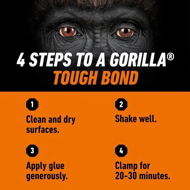 Alt view image 6 of 7 - (2 pack) Gorilla Wood Glue Natural Wood Color, 4 ounce Bottle