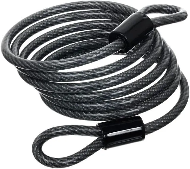 Main image of Hyper Tough 6 ft Braided Steel Security Cable, Vinyl Coated Open Loop Cable Lock, 1/4 in. Diameter, Weather Resistant