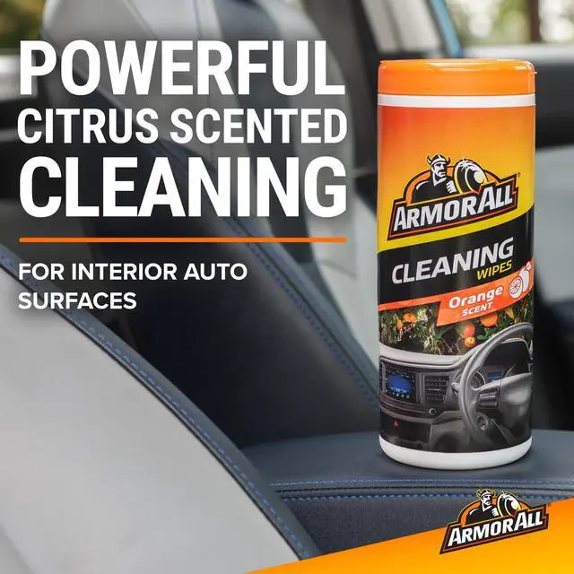 Alt view image 2 of 6 - Armor All Interior Car Cleaning Wipes in Orange Scent, 60 Count