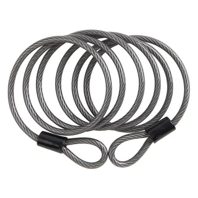 Alt view image 6 of 6 - Hyper Tough 6 ft Braided Steel Security Cable, Vinyl Coated Open Loop Cable Lock, 1/4 in. Diameter, Weather Resistant