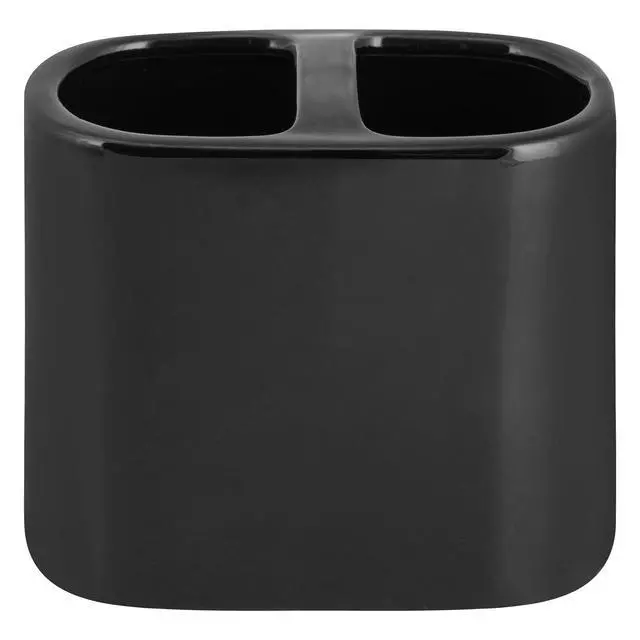 Alt view image 2 of 5 - Mainstays Basic Rich Black Ceramic Toothbrush Holder for Adults