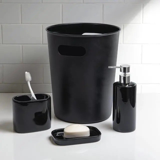 Alt view image 5 of 5 - Mainstays Basic Rich Black Ceramic Toothbrush Holder for Adults
