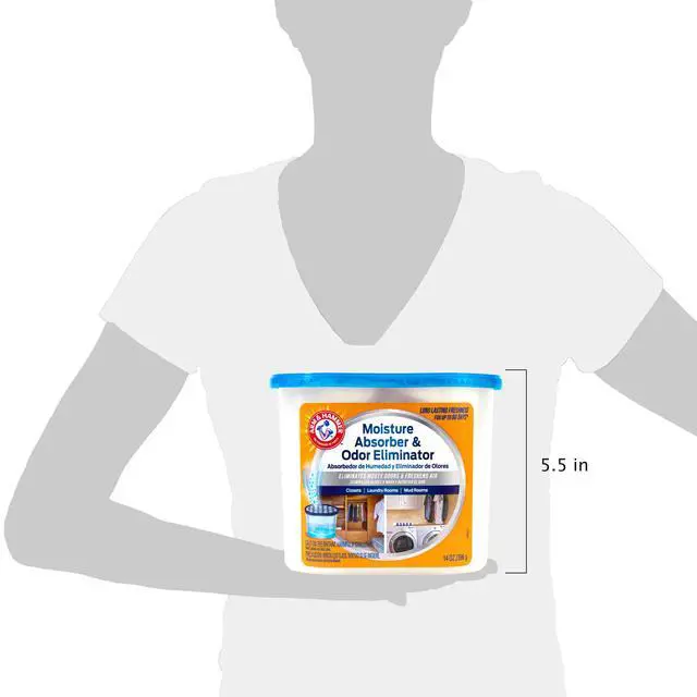 Alt view image 5 of 7 - Arm & Hammer Moisture Absorber Tub, Fragrance Free Desiccant, 14 oz