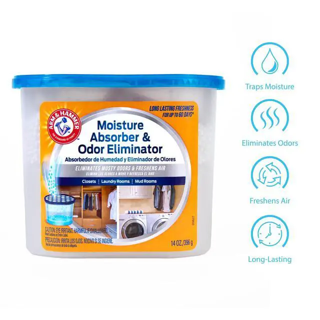 Alt view image 6 of 7 - Arm & Hammer Moisture Absorber Tub, Fragrance Free Desiccant, 14 oz
