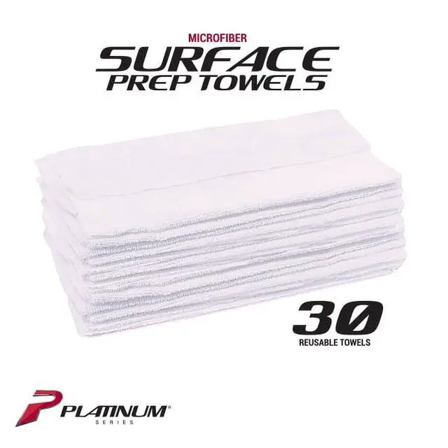 Alt view image 5 of 5 - Platinum Series Microfiber Paint Sealant, Primer and Window Tint Surface Prep Towels, 30 Pack, White