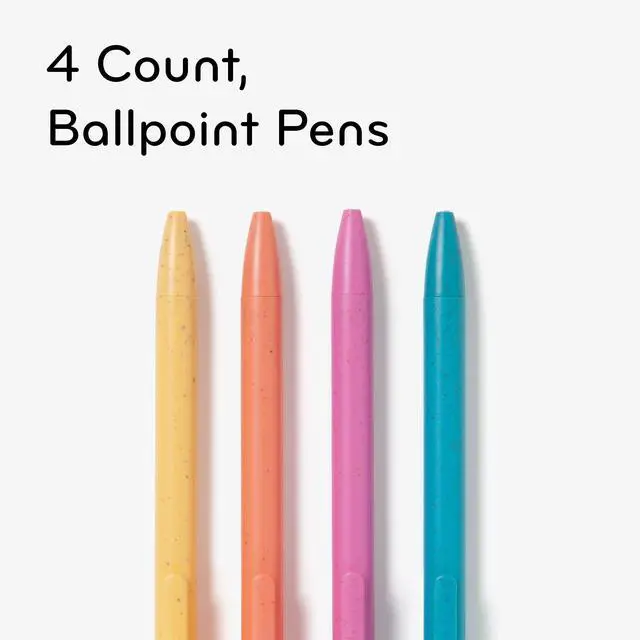 Alt view image 6 of 7 - U Brands U-Eco Ballpoint Pens, Fine Point, 0.7mm, Black Ink, 4 Count