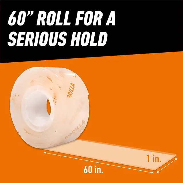 Alt view image 6 of 7 - Gorilla Clear Mounting Tape 60in Roll