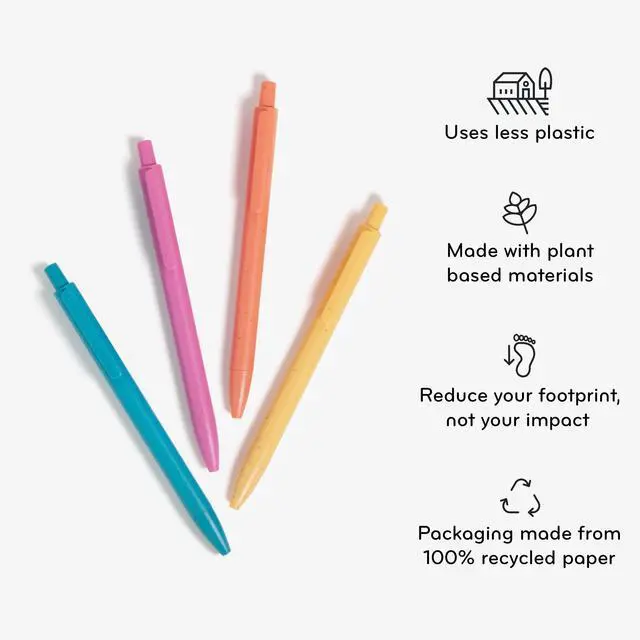 Alt view image 7 of 7 - U Brands U-Eco Ballpoint Pens, Fine Point, 0.7mm, Black Ink, 4 Count