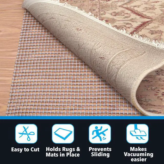 Alt view image 12 of 14 - Mainstays Non-Skid Non-Slip Rug Pad, Gray, 2' x 6'