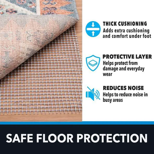 Alt view image 13 of 14 - Mainstays Non-Skid Non-Slip Rug Pad, Gray, 2' x 6'