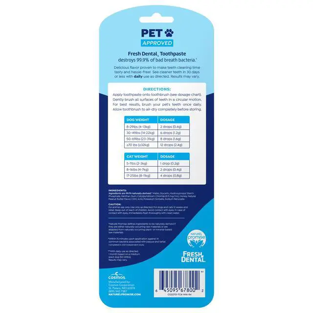 Alt view image 2 of 7 - Naturel Promise Fresh Dental Tooth Brushing Kit for Dogs & Cats, 2 oz Gel and Toothbrush