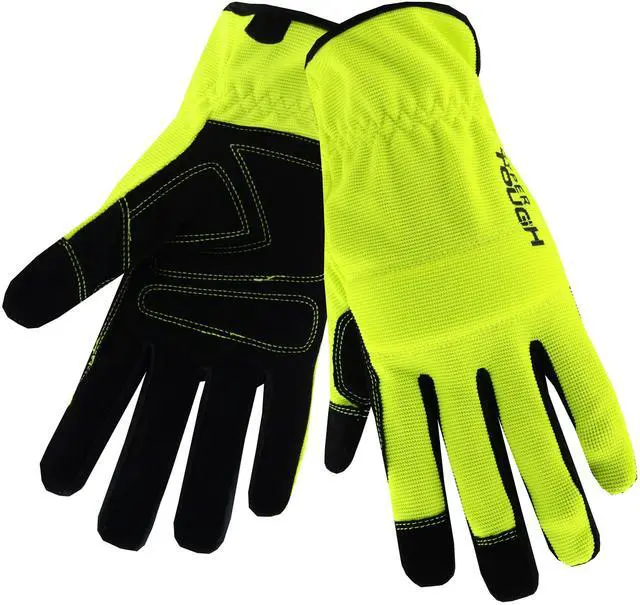 Alt view image 2 of 7 - Hyper Tough Synthetic Leather Work Gloves with Knuckle Protection, 1 Pair, Size Medium Various Color