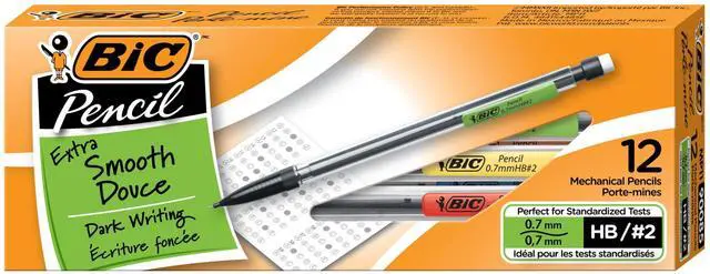 Main image of BIC Xtra-Smooth Mechanical Pencils with Erasers, Medium Point (0.7mm), 12-Count Pack, Bulk Mechanical Pencils for School or Office Supplies
