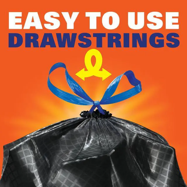 Alt view image 3 of 7 - Hefty Ultra Strong 30 Gallon Trash Bags, Black Large Trash Bags, White Pine Breeze Scent, 20 Bags