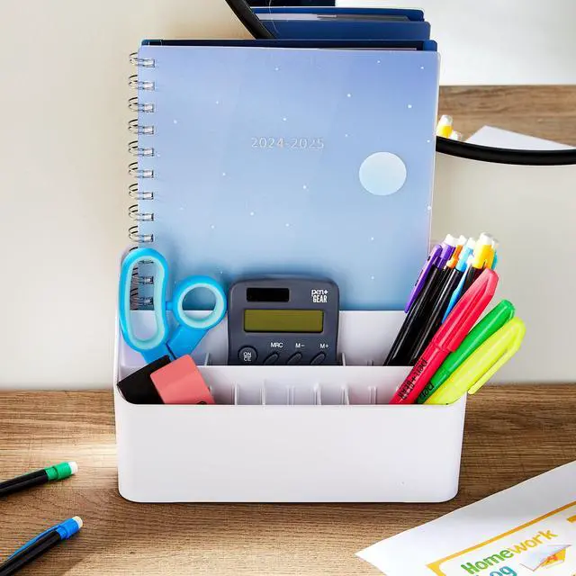 Alt view image 2 of 6 - Pen+Gear White All in One Desktop Storage Organizer for School and Office Supplies