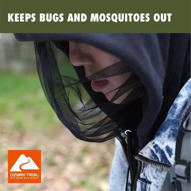 Alt view image 3 of 7 - (2 pack) Ozark Trail Head Mosquito Net, Black