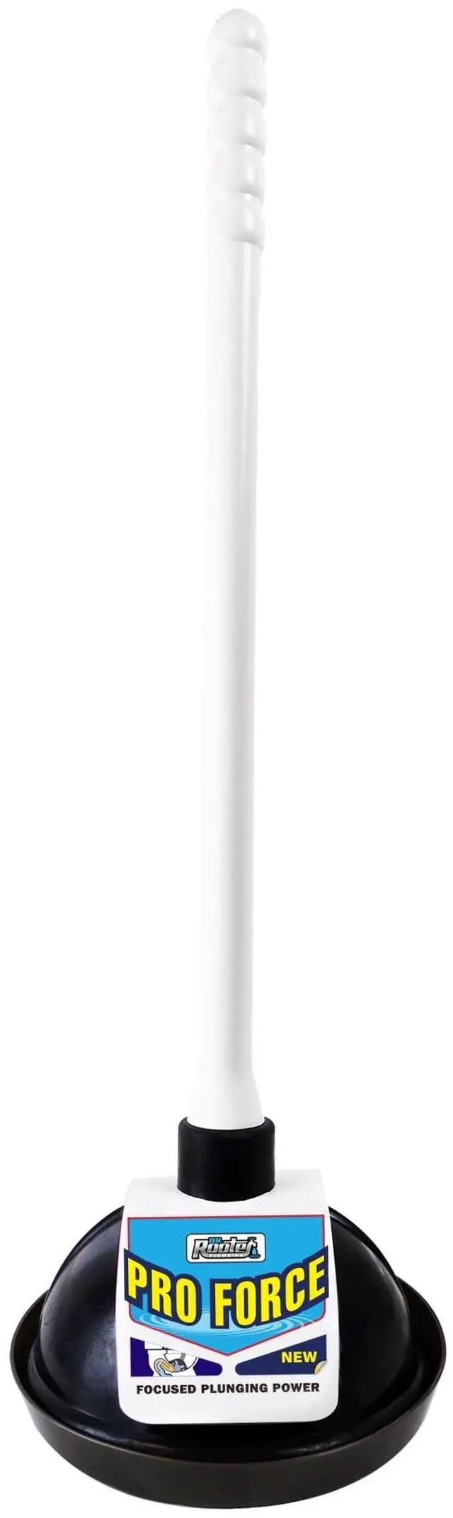 Main image of Dr. Rooter Pro-Force Toilet Plunger with Plastic Handle and Stand, 1 Count